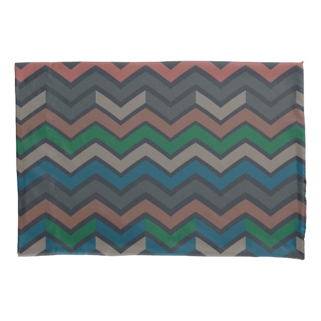 Housse D'oreillers Bois sombre Terre Zigzag Chevron  (devant)