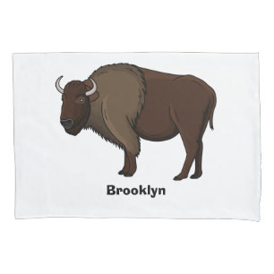 Housse D'oreillers Bonne illustration de bison américain 