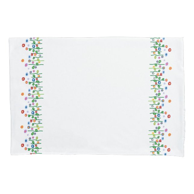 Housse D'oreillers Bordure de fleurs (devant)