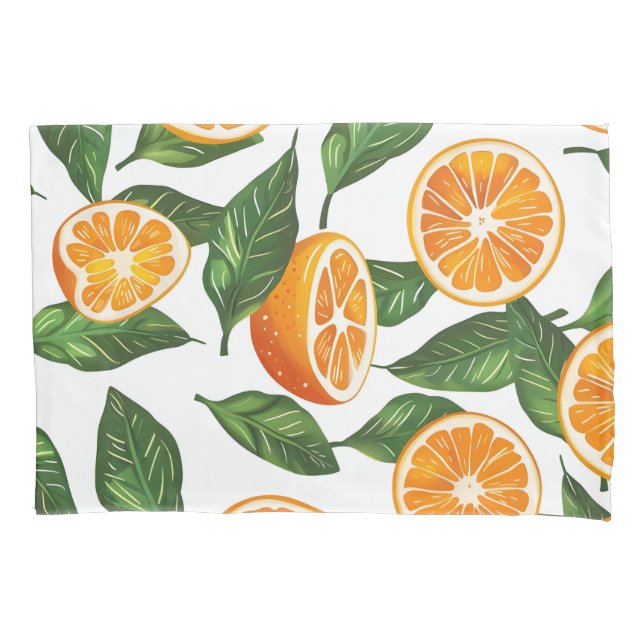 Housse D'oreillers Botanical Fruit Orange Citrus Seamless Pattern (devant)