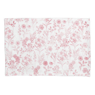 Housse D'oreillers Botanical Rose Gold Flowers White Pattern
