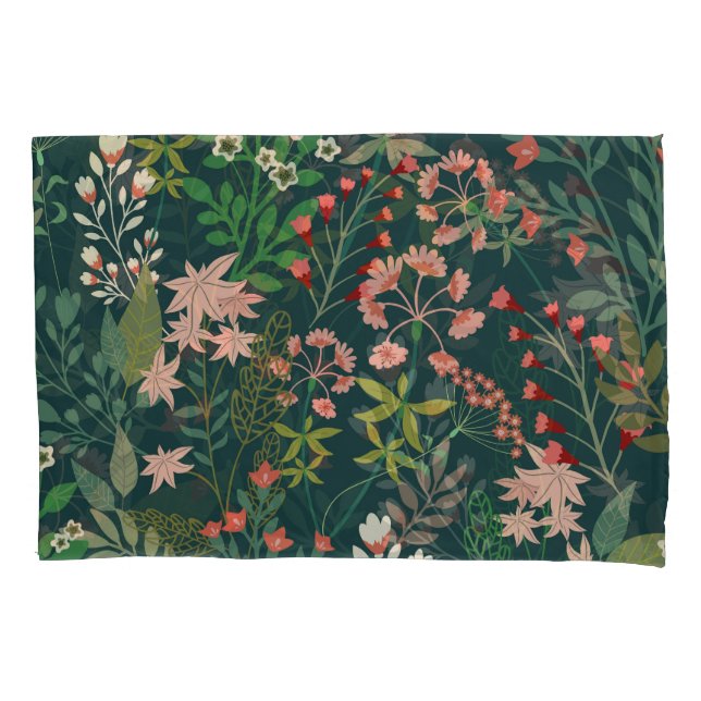 Housse D'oreillers Botanique florale foncée sans Motif (devant)