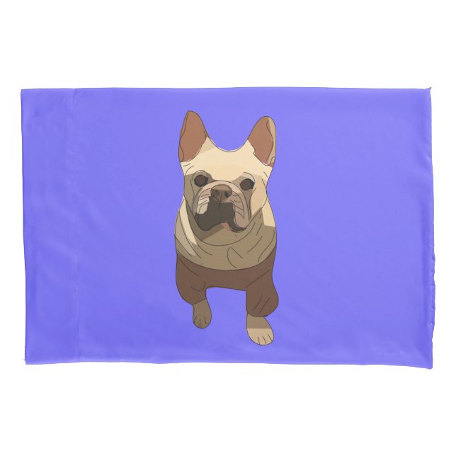 Housse D'oreillers Bouledogue Français, Lavande Violet (devant)
