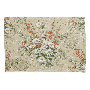 Housse D'oreillers Bouquet de pâquerettes sauvages à l'aquarelle vint