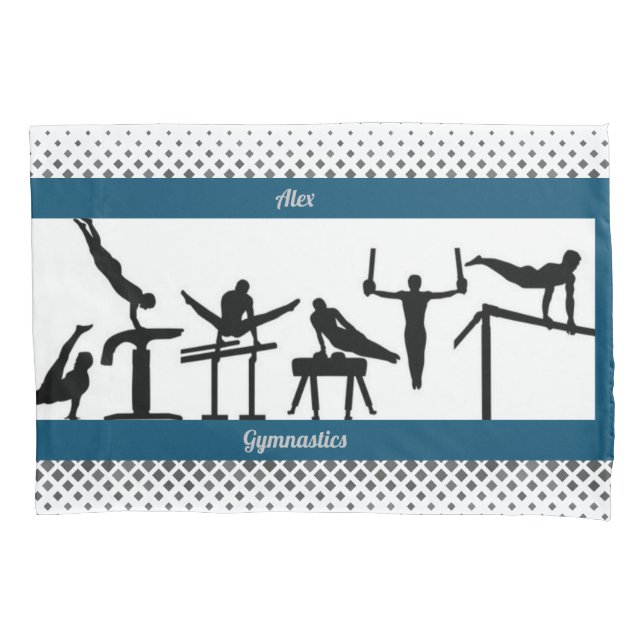 Housse D'oreillers Boys Gymnastique Pillowcase avec nom (devant)