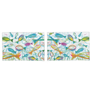 Housse D'oreillers Bright Amusement Coloré Poisson Tropical Natation