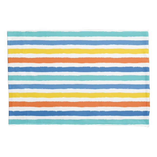 Housse D'oreillers Bright Beach Striped Motif (devant-gauche)