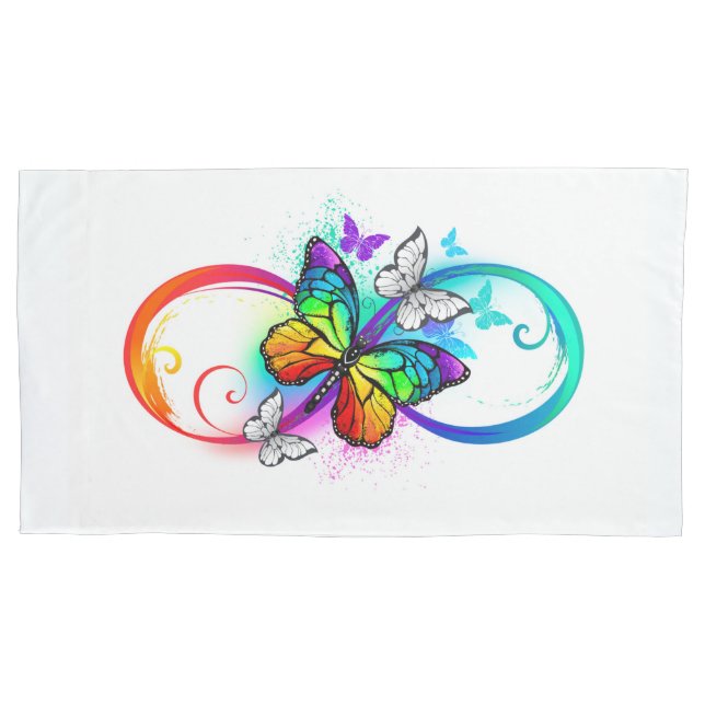 Housse D'oreillers Bright infinity with rainbow butterfly (devant-gauche)