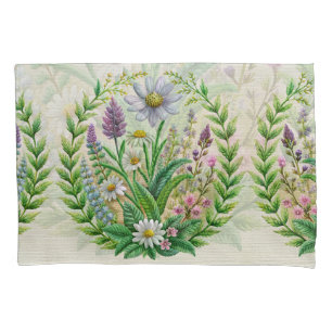 Housse D'oreillers Broderie du jardin de printemps Coussin Design Cha