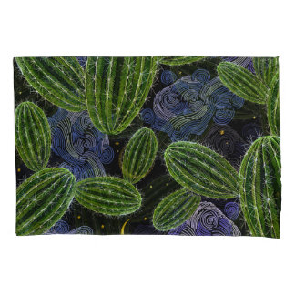 Housse D'oreillers Broderie mexicaine : Cactus Night Seamless.