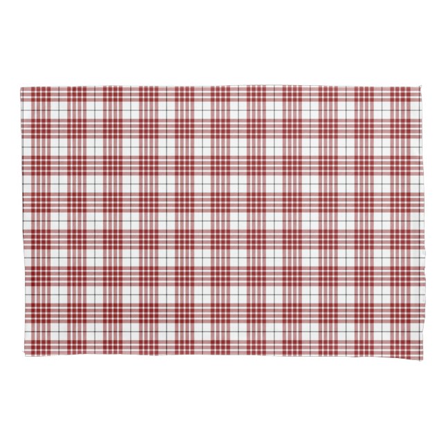 Housse D'oreillers Buchanan tartan rouge blanc plaid (devant-gauche)