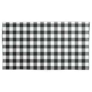 Housse D'oreillers Buffalo En vichy noir et blanc Check Plaid Wrappi