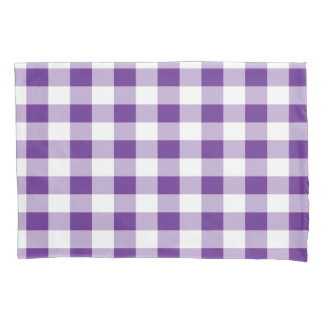 Housse D'oreillers Buffalo Plaid Motif fille violet et blanc