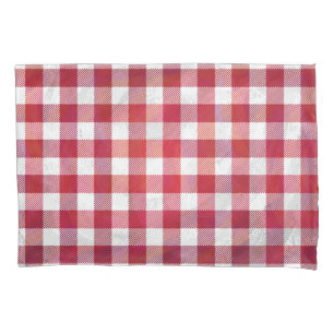 Housse D'oreillers Buffalo plaid rouge et blanc