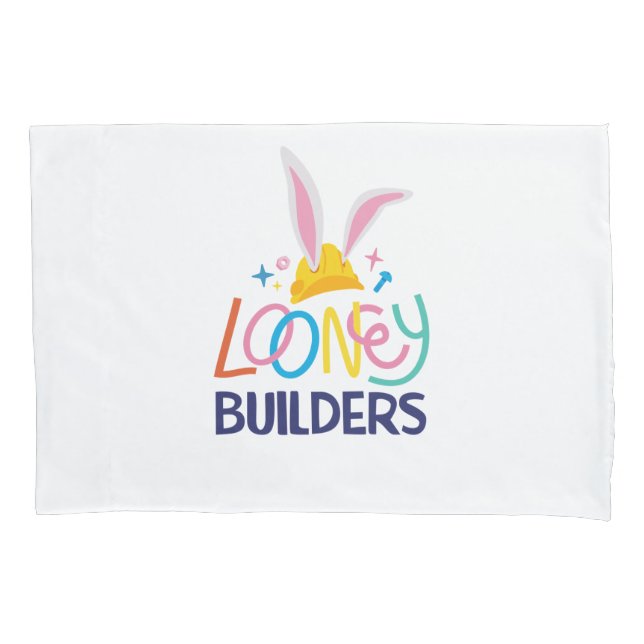 Housse D'oreillers BUGS BUNNY BUILDERS™| Hard Hat Stacked Logo (devant)
