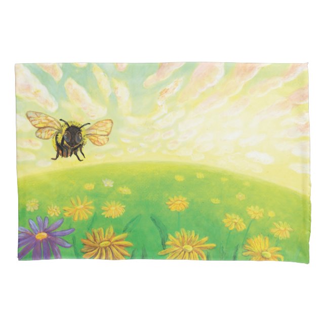 Housse D'oreillers Bumblebee sur l'Horizon (devant)