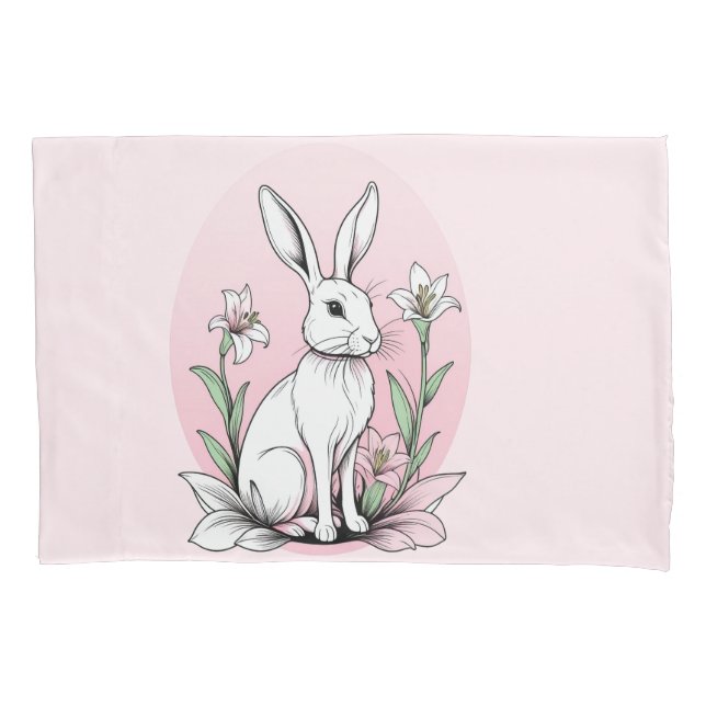 Housse D'oreillers Bunny et Lilies (devant)