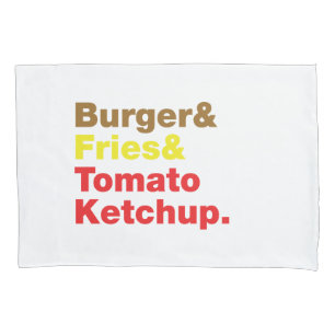 Housse D'oreillers Burger & Fries & Tomato Ketchup.