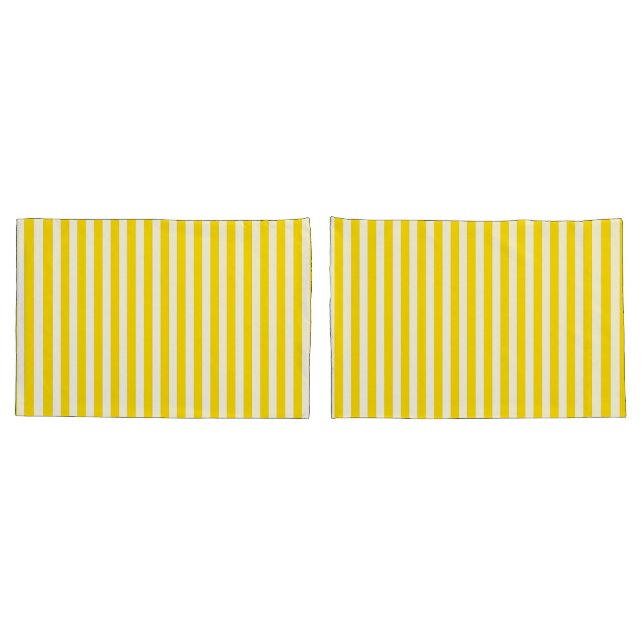Housse D'oreillers Cabana White Beach Stripe jaune (Dos-Set)
