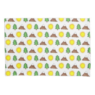 Housse D'oreillers Cabine Camping Sunshine Mountain Tree