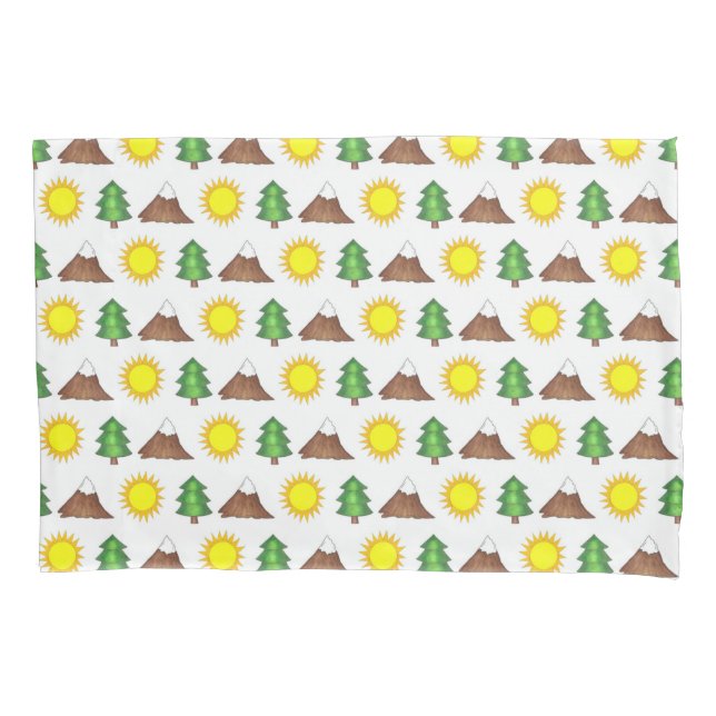 Housse D'oreillers Cabine Camping Sunshine Mountain Tree (devant)