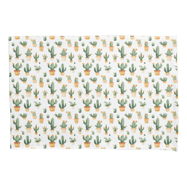 Housse D'oreillers Cactus pointé sur Coque Coussin blanc (devant)