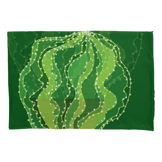 Housse D'oreillers Cactus vert : motif abstrait naturel. (devant)