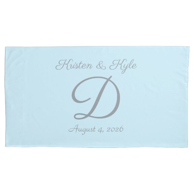 Housse D'oreillers Cadeau mariage monogramme (devant-gauche)