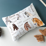Housse D'oreillers Cadeaux équestres pour filles nom personnalisé<br><div class="desc">Cheval cadeaux équestres pour filles nom personnalisé coussin coque,  belle aquarelle portraits cheval avec filles nom collage.</div>