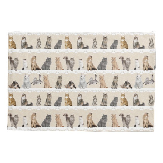 Housse D'oreillers Caisse collectable de coussin de chats (Dos)