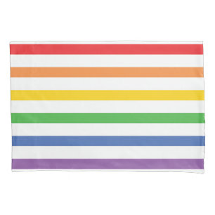 Housse D'oreillers Caisse de coussin barrée par arc-en-ciel