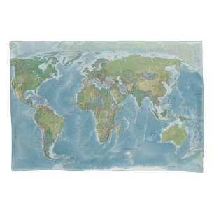 Housse D'oreillers Caisse de coussin de carte du monde - voyage,