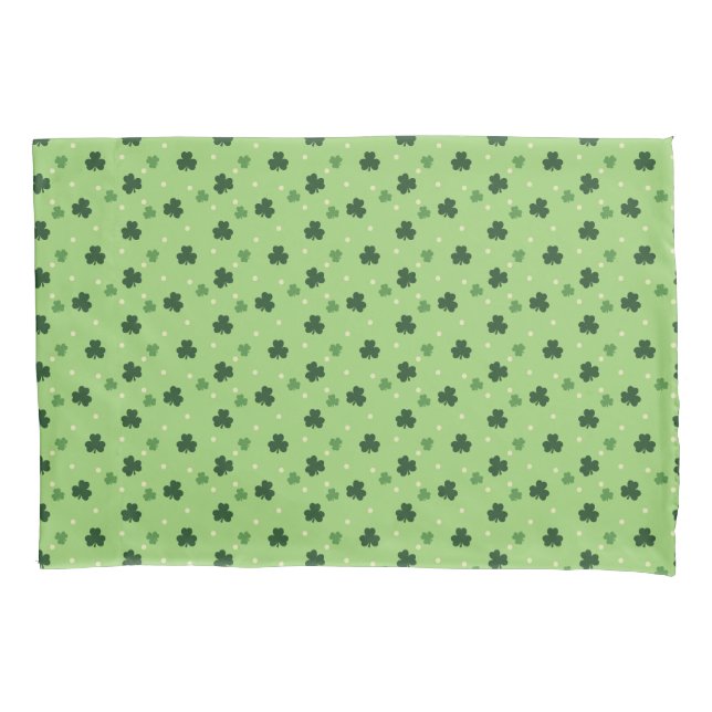 Housse D'oreillers Caisse de coussin de motif de shamrock (devant)
