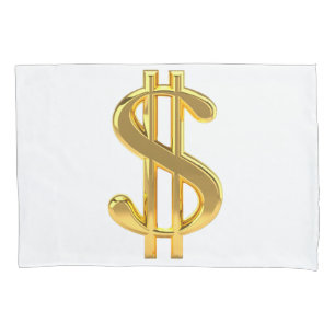 Housse D'oreillers Caisse de coussin de symbole dollar d'or