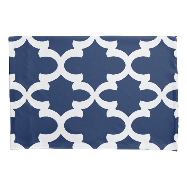 Housse D'oreillers Caisses de coussin de Quatrefoil de marine (devant)