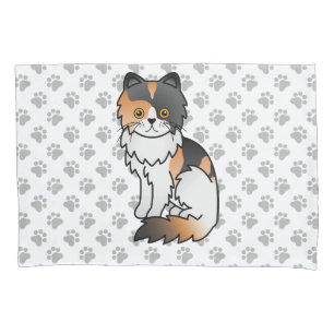 Housse D'oreillers Calico Persian Chaton de Dessin Animé Mignon & Pat