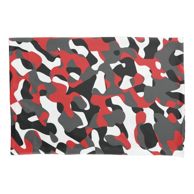 Housse D'oreillers Camouflage noir rouge blanc Motif d'impression (devant)