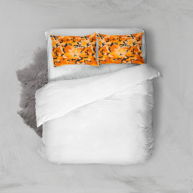 Housse D'oreillers Camouflage orange, Militaire, Armée (Créateur téléchargé)