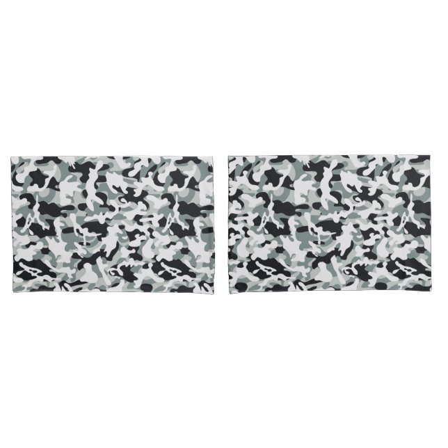 Housse D'oreillers Camouflage Poussière de Neige (devant-Set)