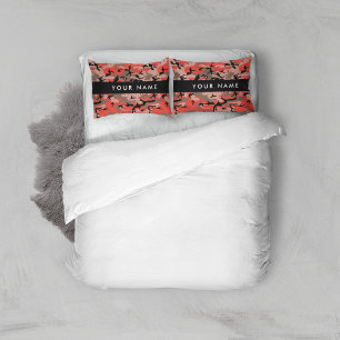 Housse D'oreillers Camouflage Rouge et Marron Personnalisez votre nom