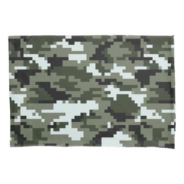 Housse D'oreillers Camouflage urbain numérique à 8 bits / Camo (devant)