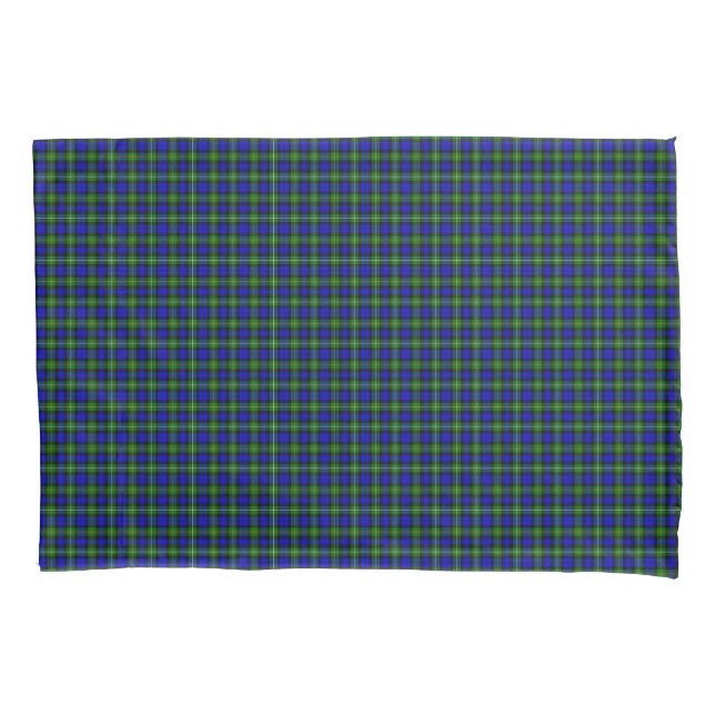 Housse D'oreillers Campbell tartan bleu vert plaid (devant-gauche)