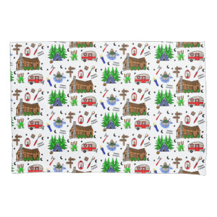 Housse D'oreillers Camping ou Midwest à thème Happy Camper