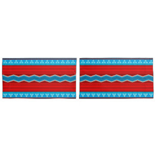 Housse D'oreillers Canyon de la rivière Sud-Ouest Motif Rouge Turquoi