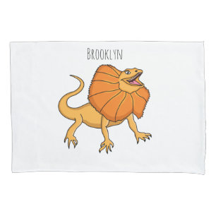 Housse D'oreillers Caricature de lézard à col frisé orange