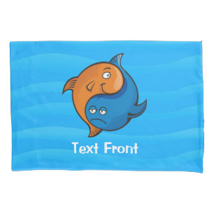 Housse D'oreillers Caricature de poisson Yin Yang