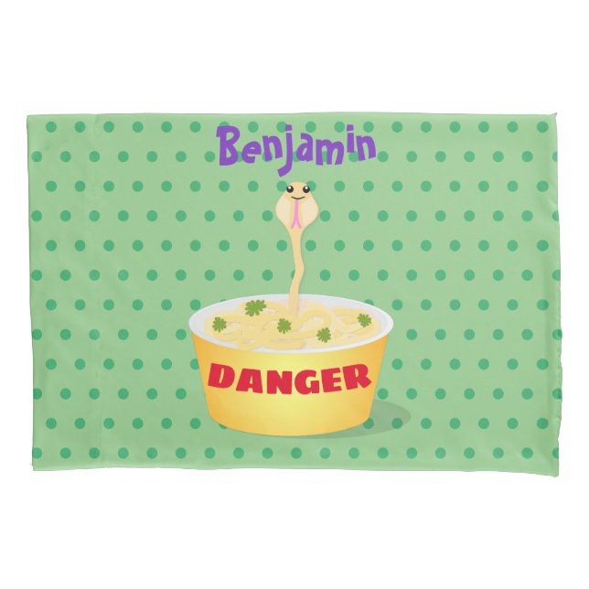 Housse D'oreillers Caricature de serpent aux nouilles mignonnes illus (devant)