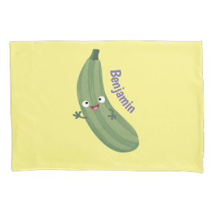 Housse D'oreillers Caricature joyeux de courgettes mignonnes