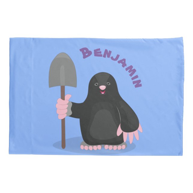 Housse D'oreillers Caricature mole joyeux (Dos)