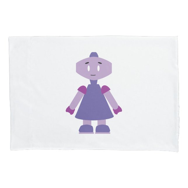 Housse D'oreillers Caricature pour fille de robot (devant)